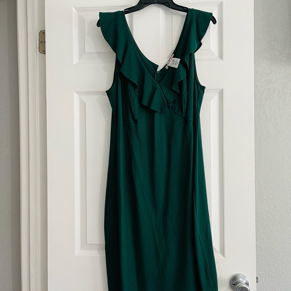 Green midi dress